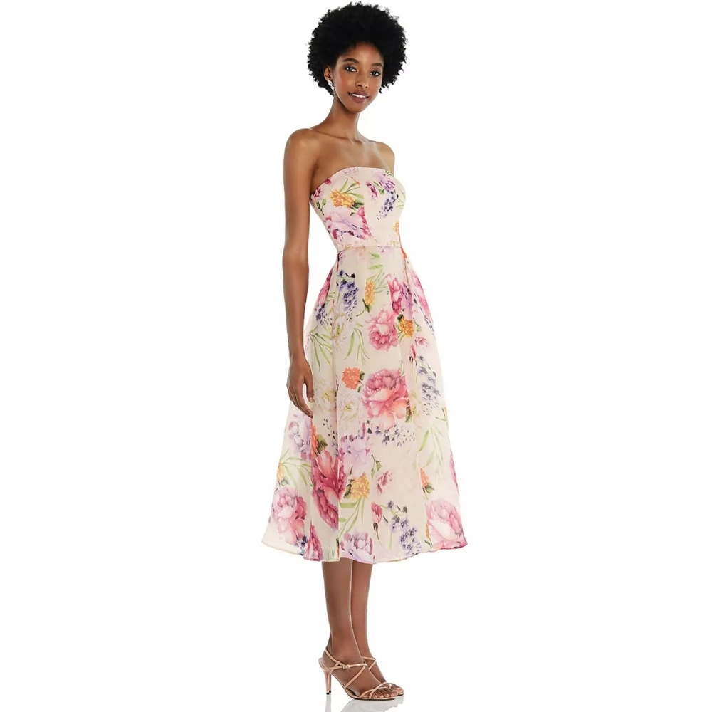 Floral Organza Midi Dress